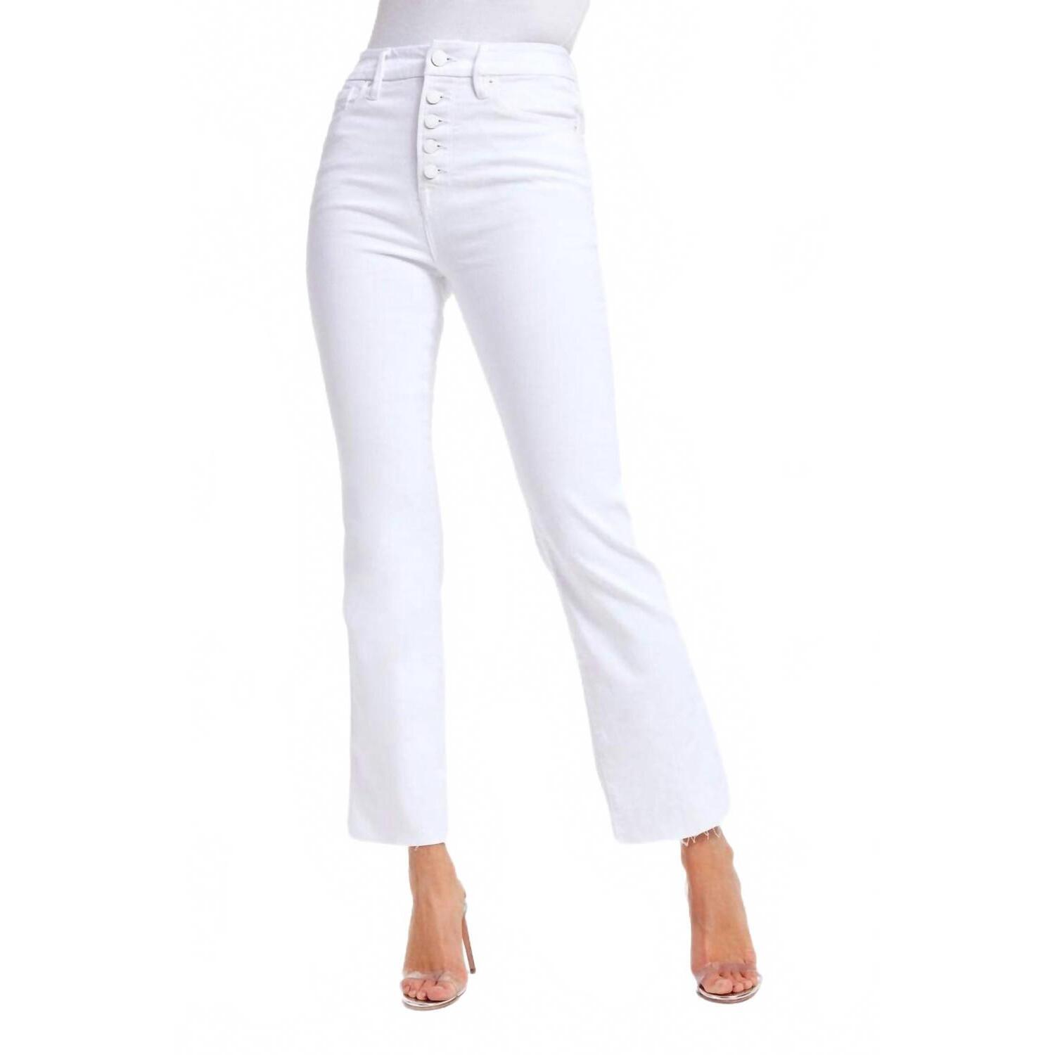New Good American Women's Good Curve Straight Jeans In White